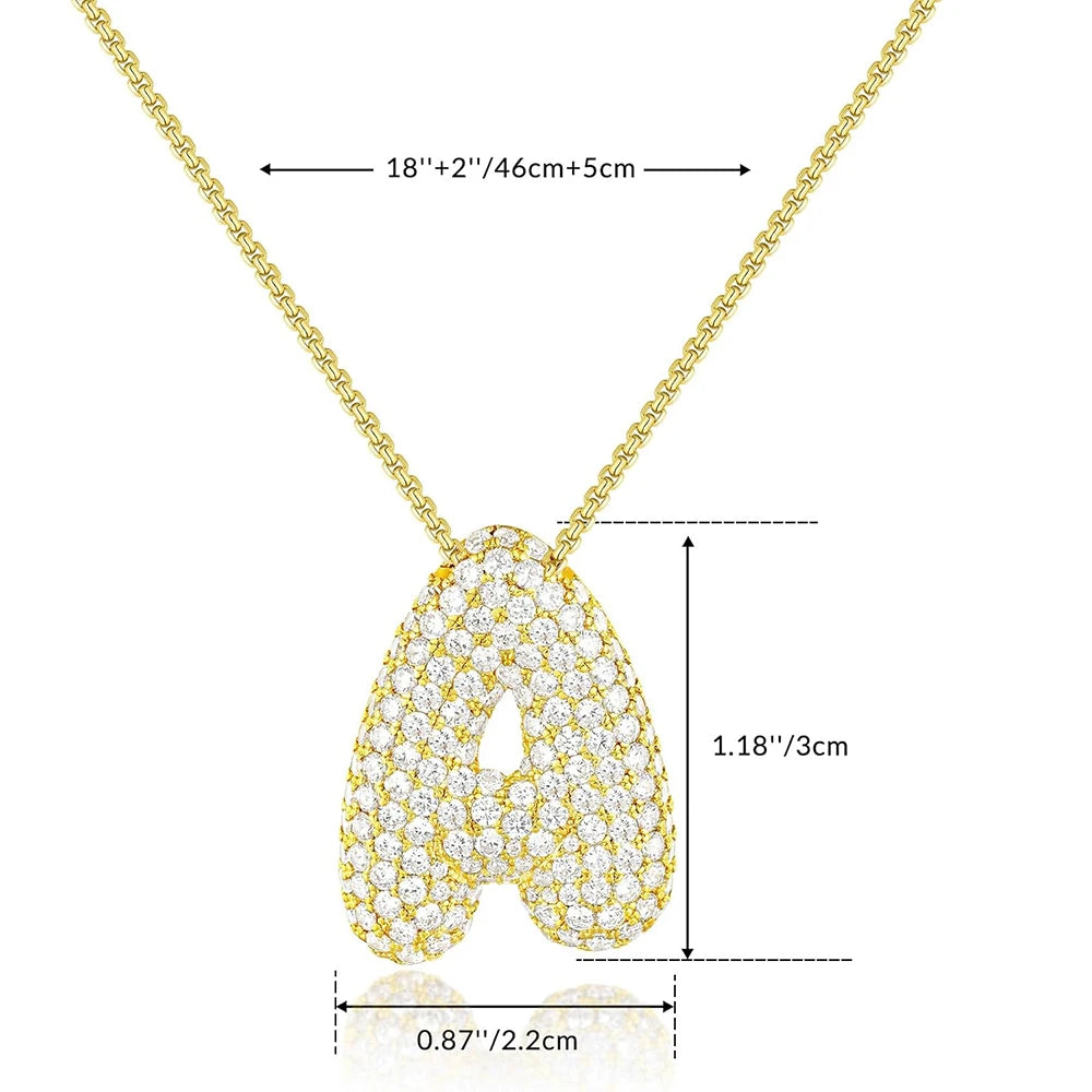 Blingbling Letter Initial Necklace