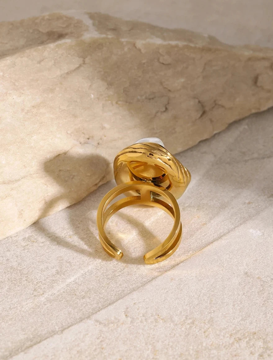 Elva Stainless Steel Free Size Ring