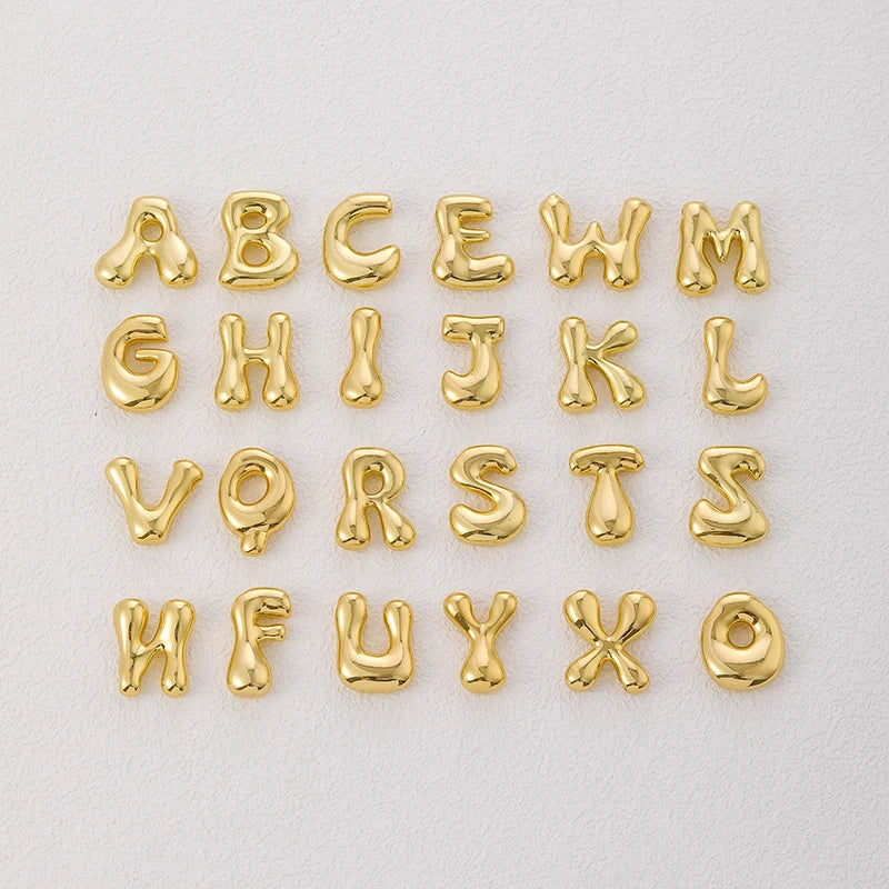 Golden Bubble Initial Letter Necklace
