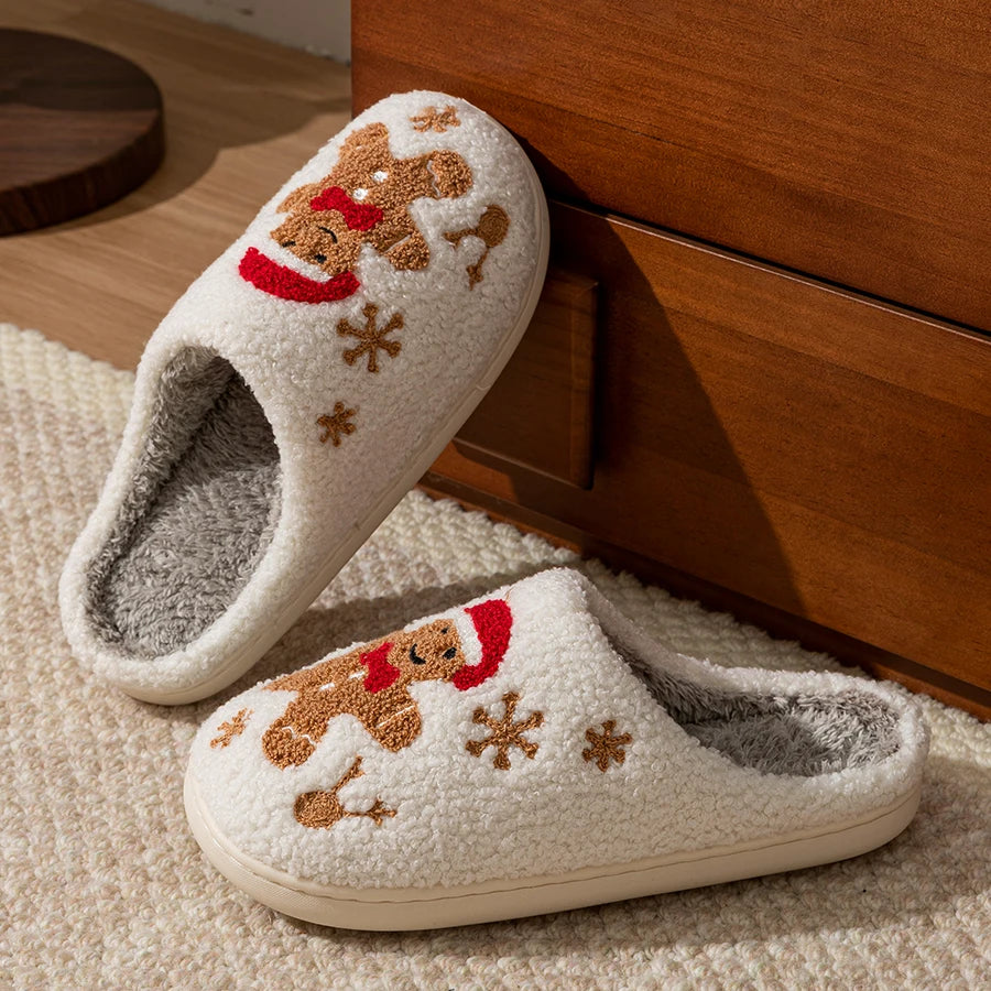 Christmas Gingerbread Man Slippers