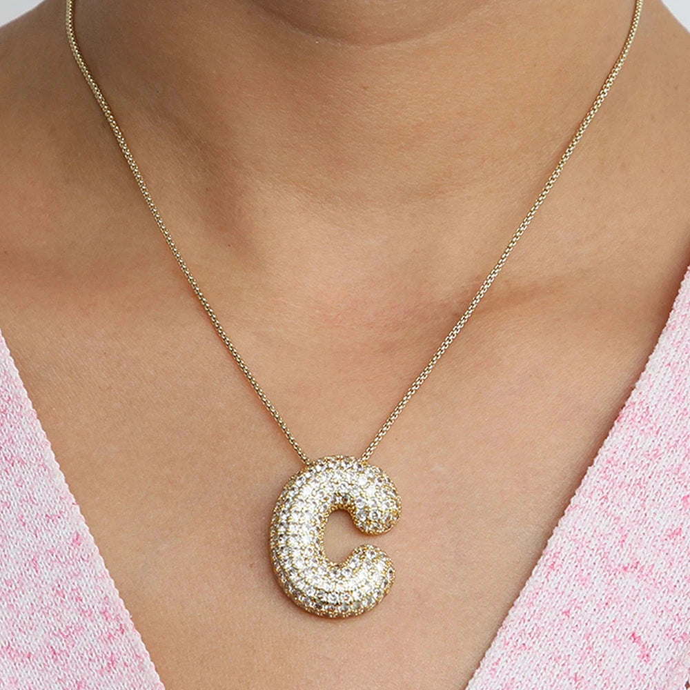 Blingbling Letter Initial Necklace