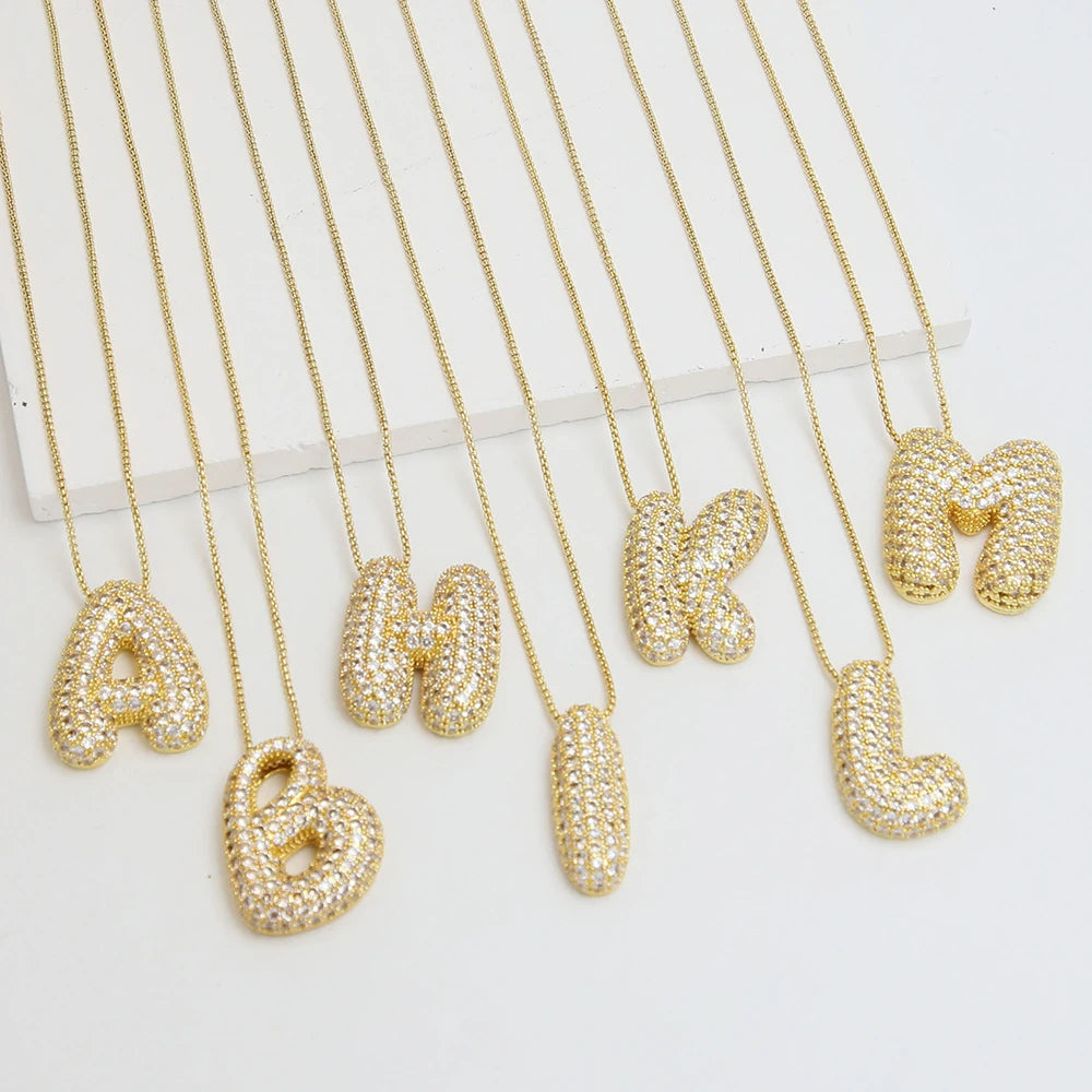 Blingbling Letter Initial Necklace