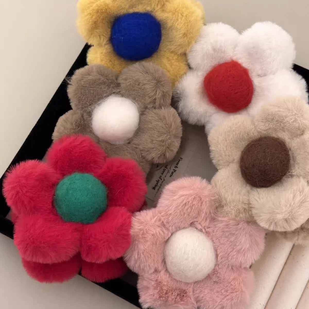 Fluffy Flower Hair Clip