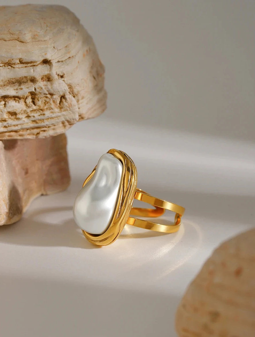 Elva Stainless Steel Free Size Ring