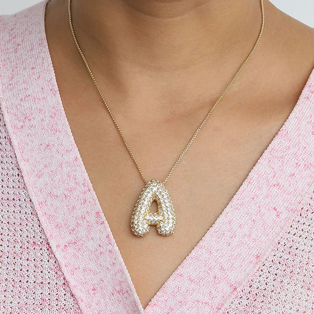 Blingbling Letter Initial Necklace