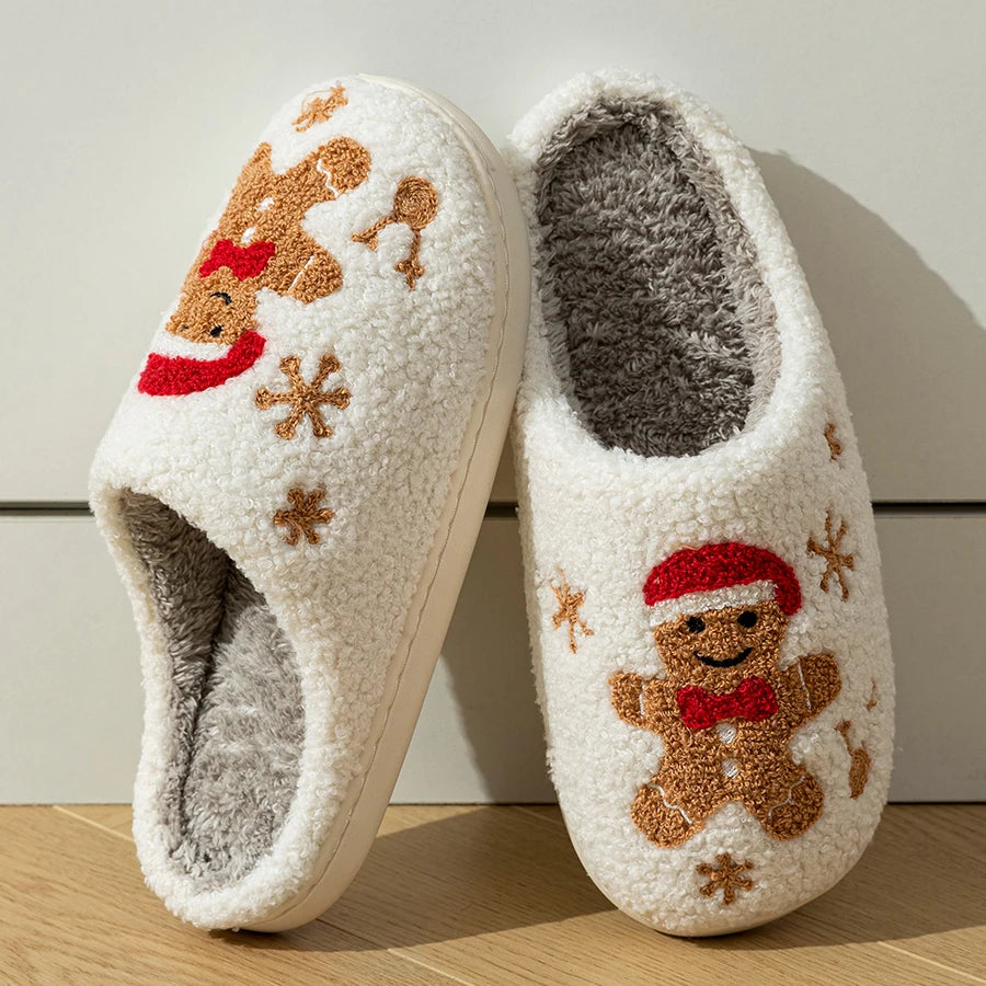 Christmas Gingerbread Man Slippers
