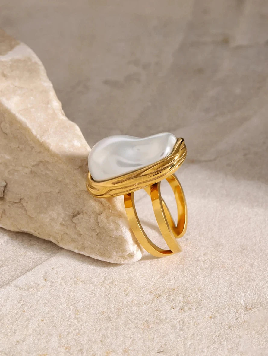 Elva Stainless Steel Free Size Ring