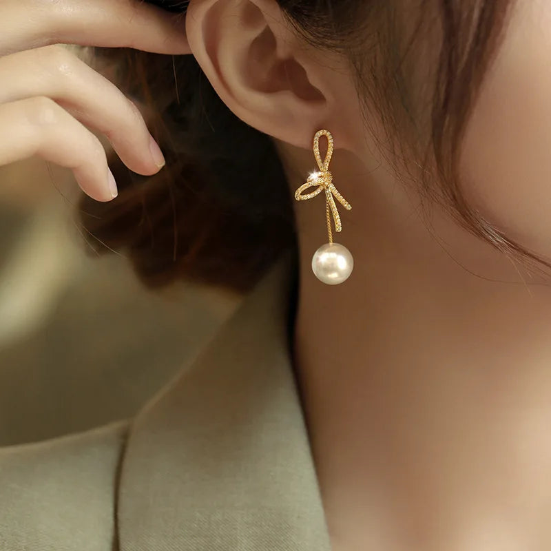 Sophia Bowknot Drop Earrings