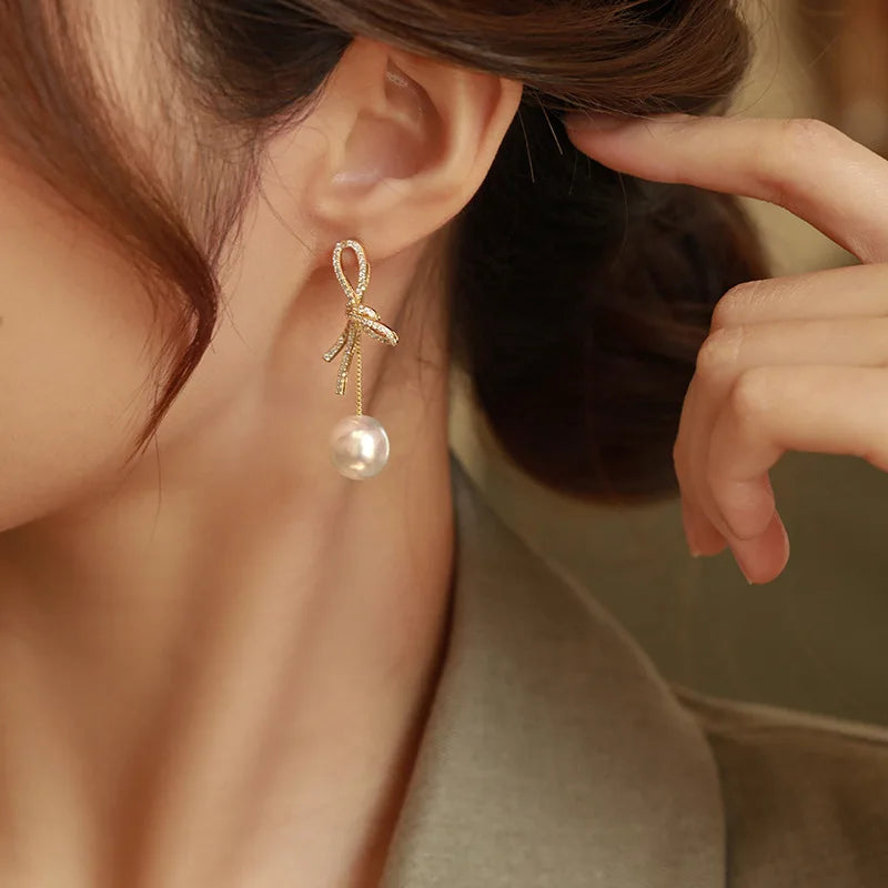 Sophia Bowknot Drop Earrings