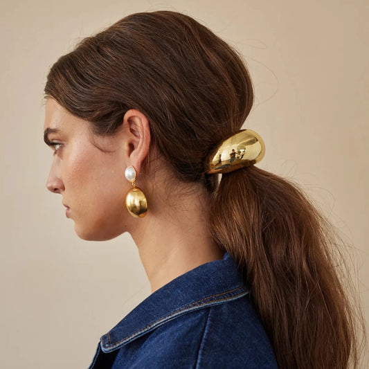 Mini Dome Pony Cuff- Stainless Steel 18k Gold Waterproof