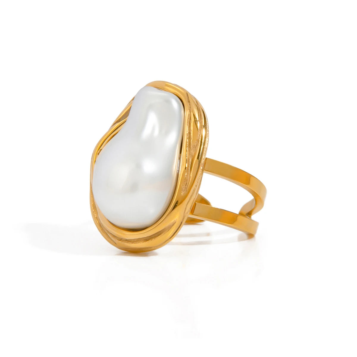 Elva Stainless Steel Free Size Ring